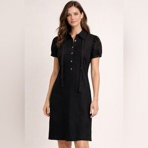 Theory Black Puff Sleeve Dress